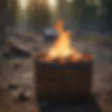 Large burn barrel in a serene outdoor setting