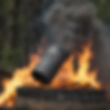 Pollution Reduction Through Controlled Burning Close-up of burn barrel with smoke and ash