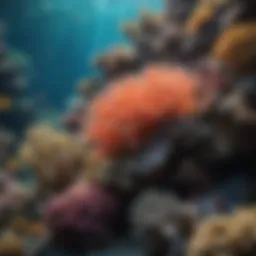 Vibrant coral reef teeming with marine life