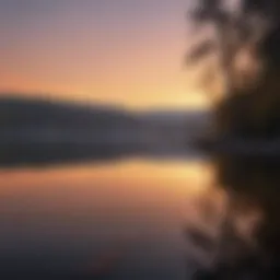 Serene view of Schroon Lake at dawn