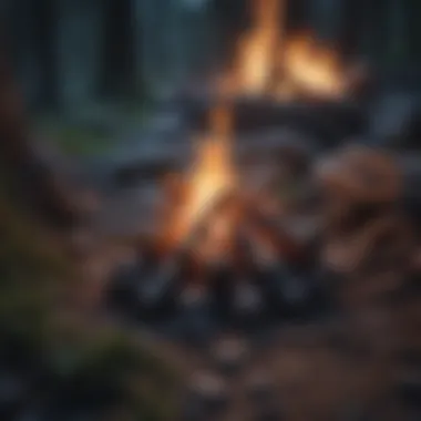 The Warmth of Campfires in Quiet Nights A cozy campfire glowing in the twilight