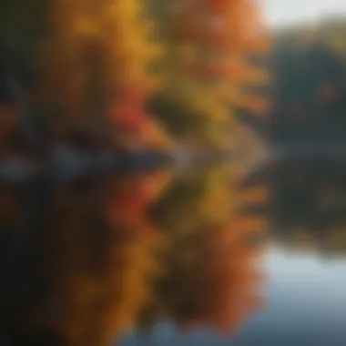 Autumn Reflections in Adirondack Lakes A tranquil lake reflecting the vibrant autumn colors of the Adirondacks.
