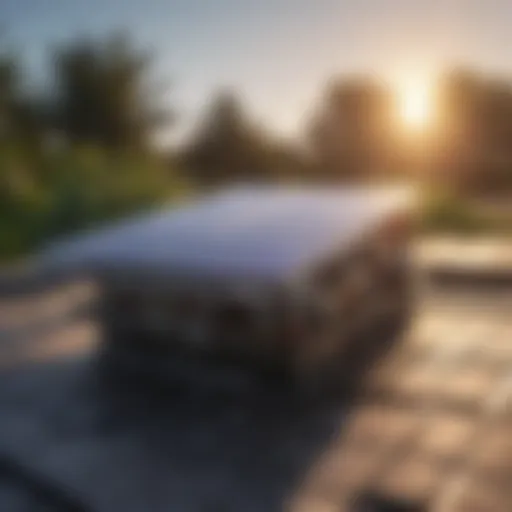 Illustration of solar cells harnessing sunlight for energy