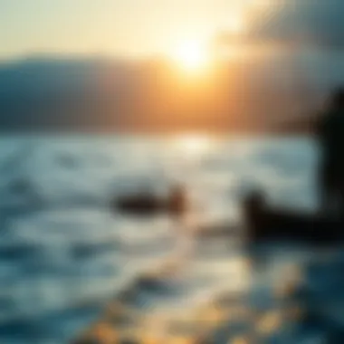 A tranquil coastal scene emphasizing responsible fishing practices.