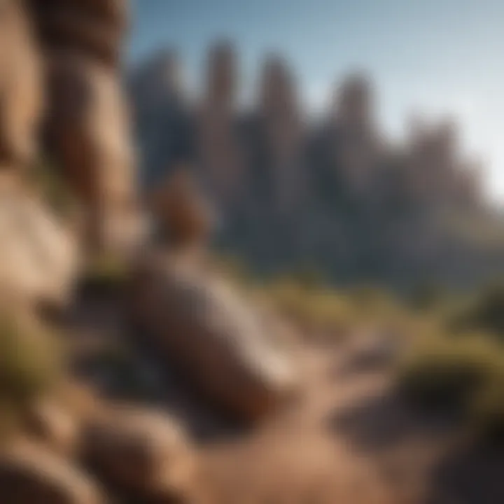 Dramatic rock formations on the trail