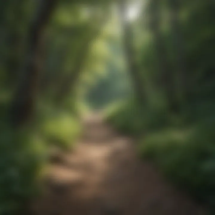 Lush greenery along the hiking trail
