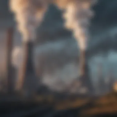 Impact of Industrial Emissions on Climate Industrial smokestacks emitting pollution into the atmosphere