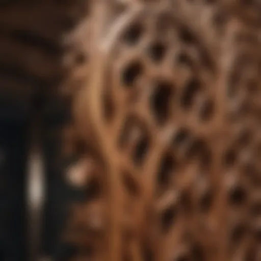A beautifully crafted wooden structure showcasing intricate joinery techniques