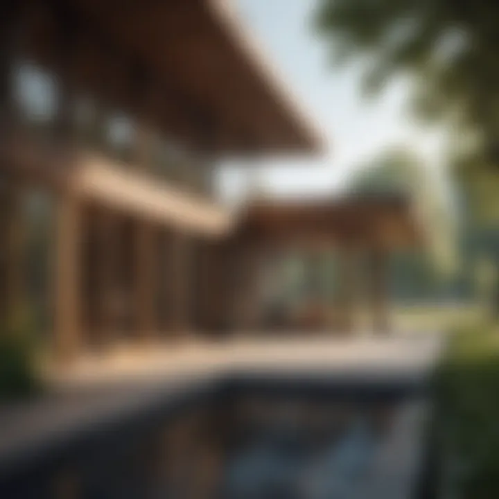 Modern architectural designs featuring wooden elements