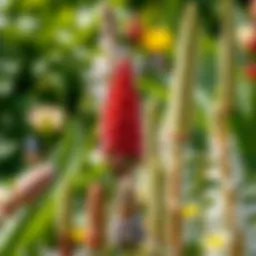 Diverse plant species in a garden setting