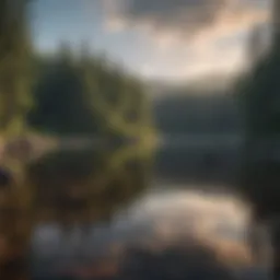 Tranquil waters of a pristine Adirondack lake surrounded by lush forest.