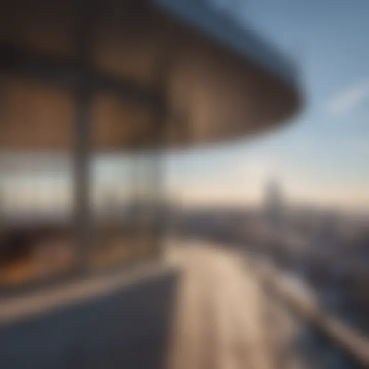 Architectural details of The Lookout structure showcasing modern design