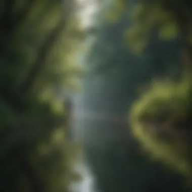 An angler casting a line amidst lush greenery, highlighting the connection with nature