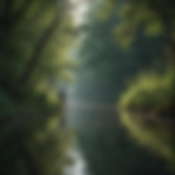 An angler casting a line amidst lush greenery, highlighting the connection with nature