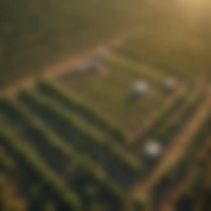 Aerial view of a sustainable agricultural landscape