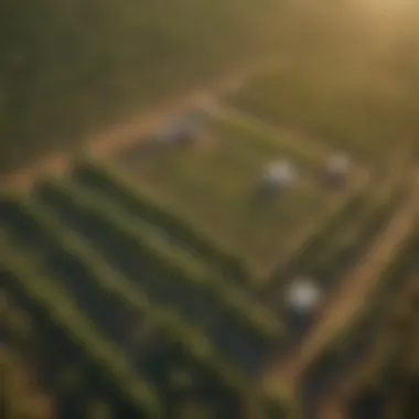 Sustainable Agriculture Practices Aerial view of a sustainable agricultural landscape