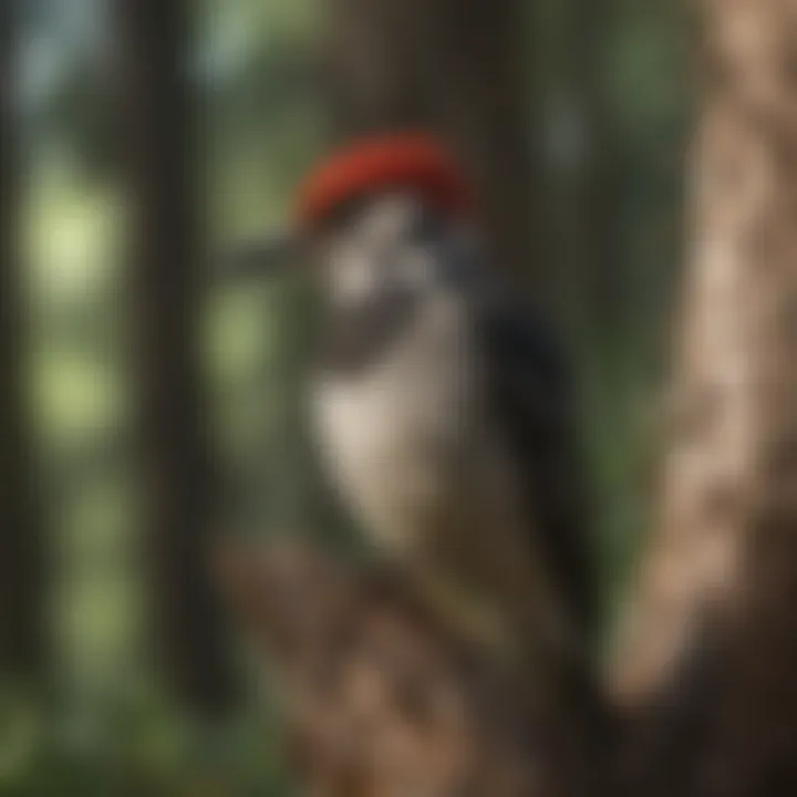 Conservation efforts in a forested area benefiting woodpecker habitats