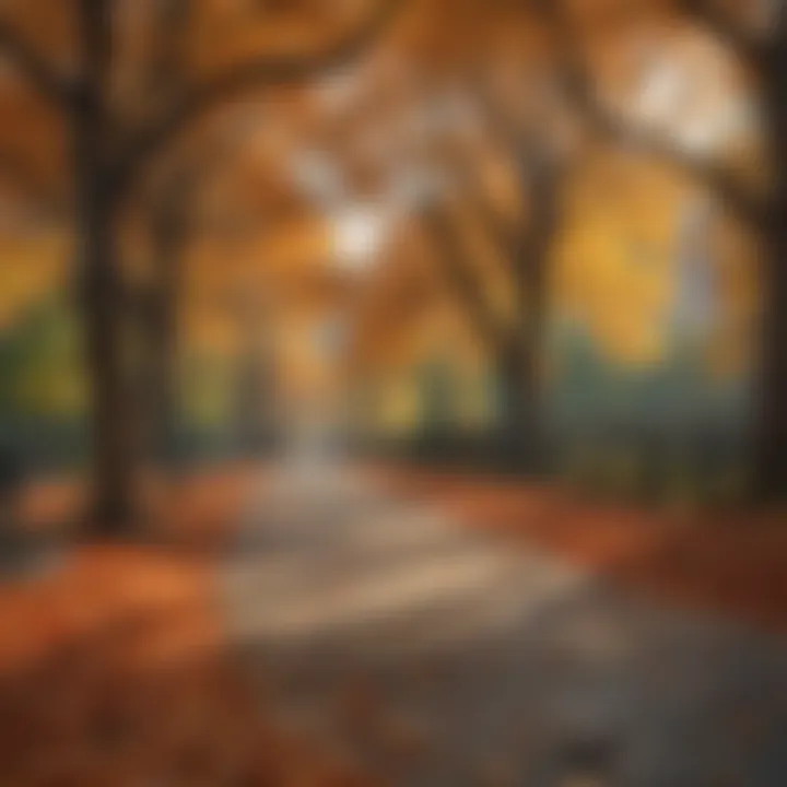 Artistic view of Central Park in autumn colors