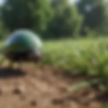 Artistic representation of biological pest control methods in farming