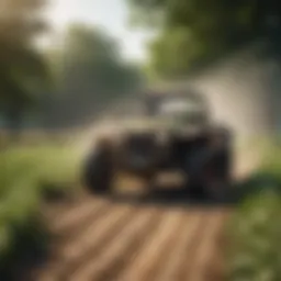 Illustration depicting chemical pesticide spraying process