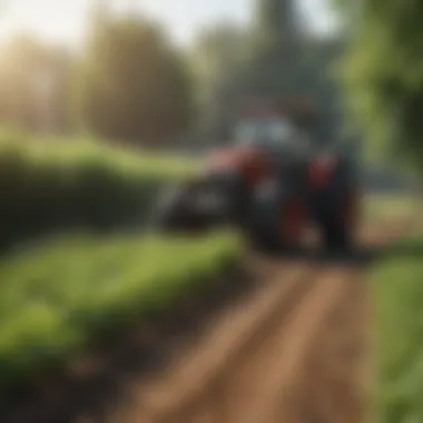 Illustration showcasing organic pesticide application in agriculture