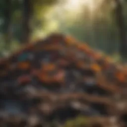 A vibrant compost pile showcasing rich organic material.