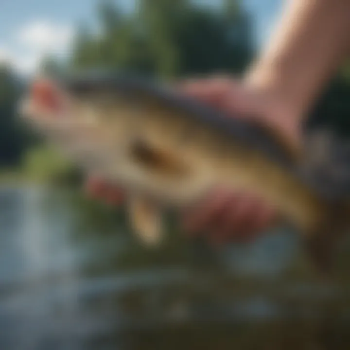 Expert Angler Releasing a Record-breaking Smallmouth Bass