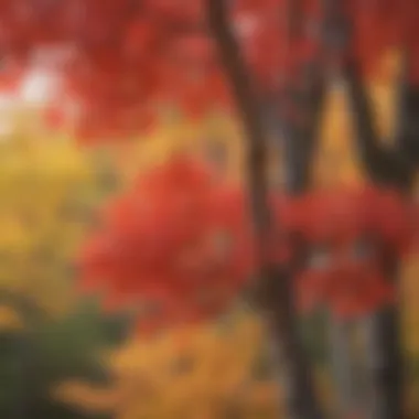 Red Maple Tree Foliage in Maine Vibrant Foliage of Quick-Growing Red Maple Tree in Maine