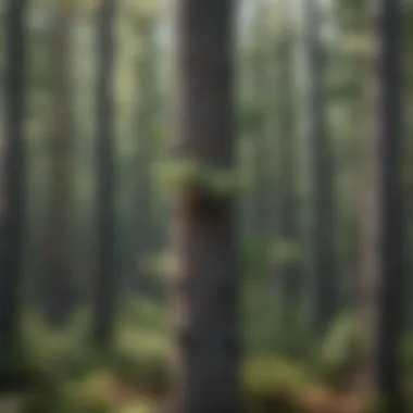 White Pine Growth in Maine Forest Serene Setting with Prolific White Pine Growth in Maine Woods