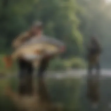 A vibrant community gathering focused on fishing activities and conservation efforts.