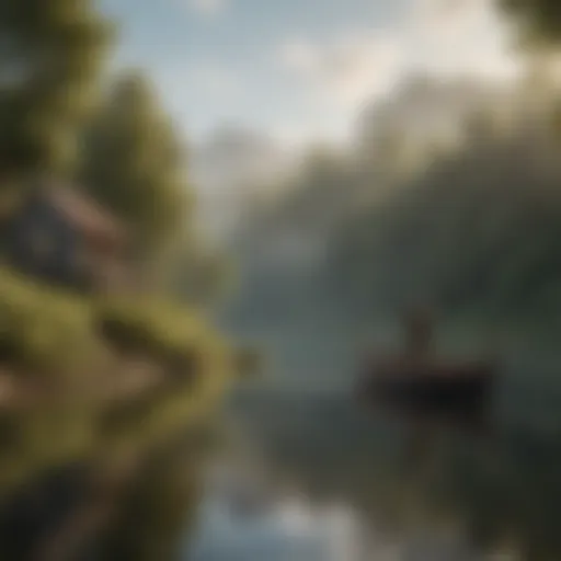 A serene fishing spot showcasing the interplay between nature and local fishing practices.
