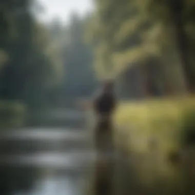 Fly fishing technique demonstrated at Lake Meridian