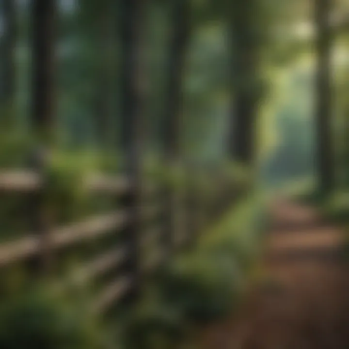 A well-constructed forest fence with lush greenery in the background