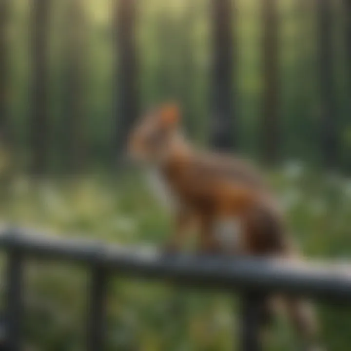 Wildlife thriving in a protected area surrounded by forest fencing