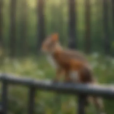 Wildlife Flourishing Within Fenced Areas Wildlife thriving in a protected area surrounded by forest fencing