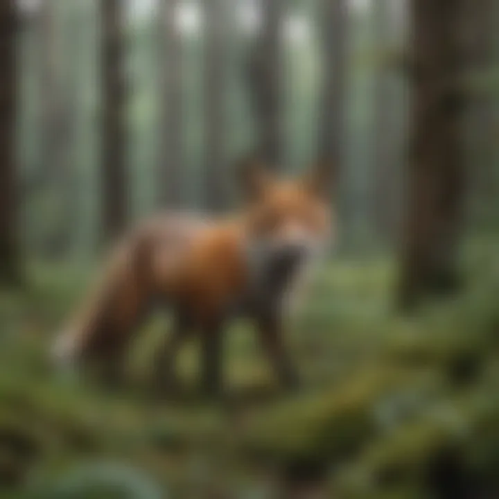 Fox Stealthily Hunting in Dense Undergrowth