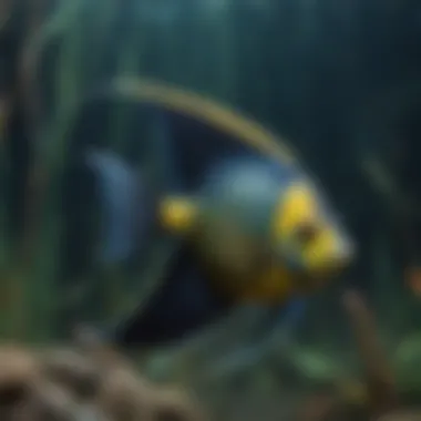 Graceful Angelfish Graceful Angelfish Gliding Through Aquatic Habitat
