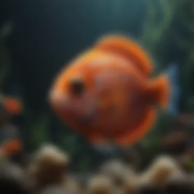 Vibrant Discus Fish Vibrant Discus Fish Swimming in Freshwater