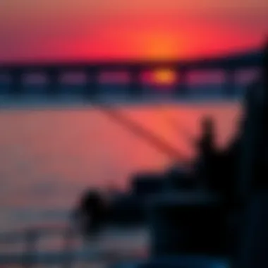Capturing the Essence of Fishing at Dusk in NYC Beautiful sunset over a NYC fishing location
