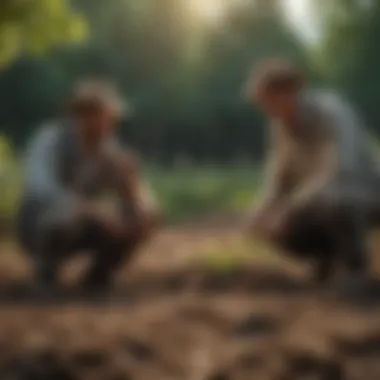 Farmers discussing ginseng cultivation methods