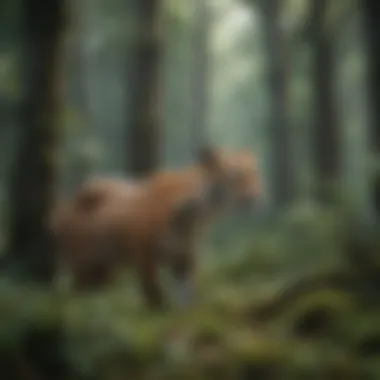 Natural Harmony in the Wild Graceful creature blending into lush forest surroundings