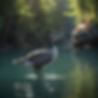 Aqua Ballet Loon performing a graceful dive into crystal-clear waters