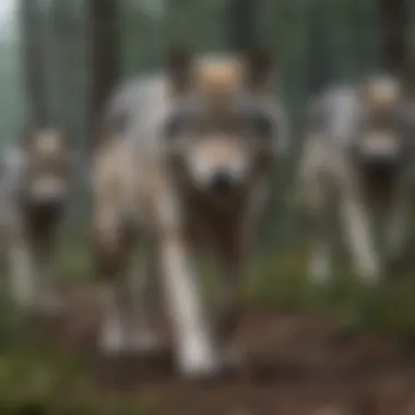 Grey Wolf Pack in the Wilderness