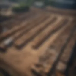 Aerial view of sustainable wood recycling yard