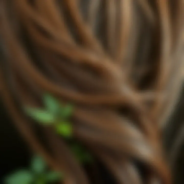 Healthy Hair with Stinging Nettle Oil Illustration of healthy hair strands with stinging nettle oil