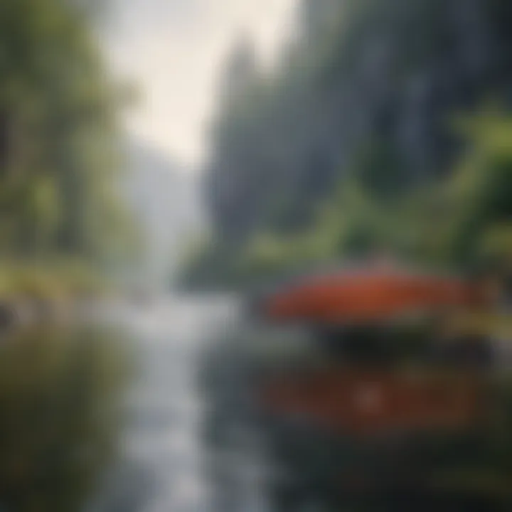 An eco-friendly fishing setup by the riverbank