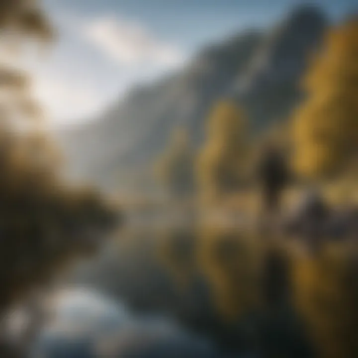Angler casting a line in a picturesque fishing spot