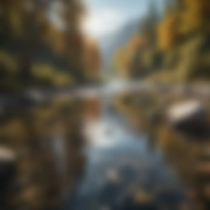 Breathtaking river landscape ideal for trout fishing