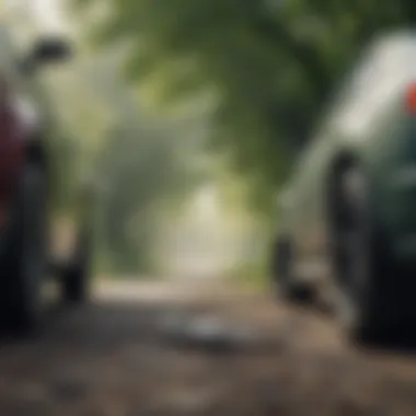 Car Emissions and Climate Change Global warming concept with car exhaust contributing to climate change