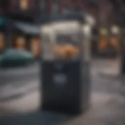 Innovative clothing donation bin design in urban setting